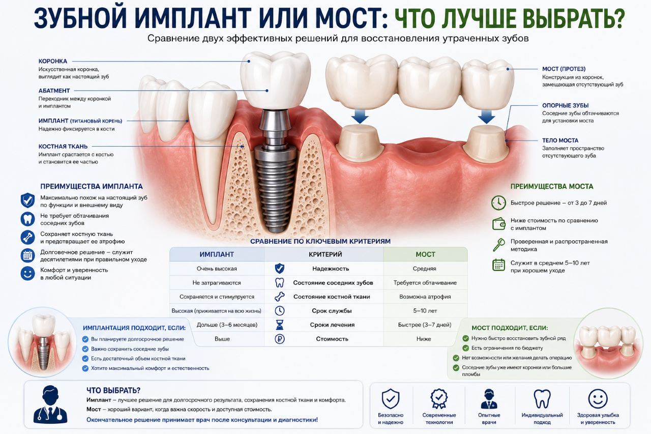 Когда лучше выбрать имплантацию
