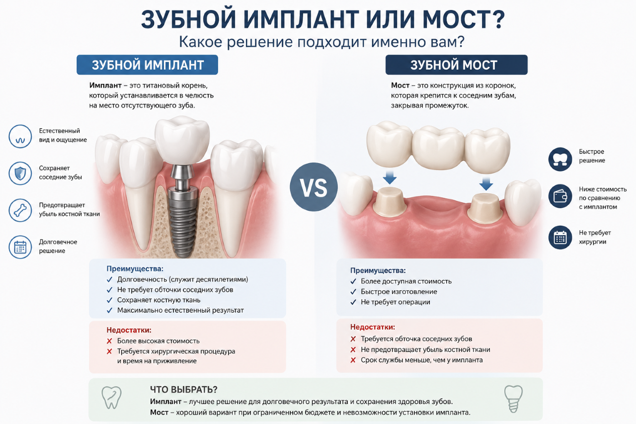 Имплант или мост на жевательный зуб